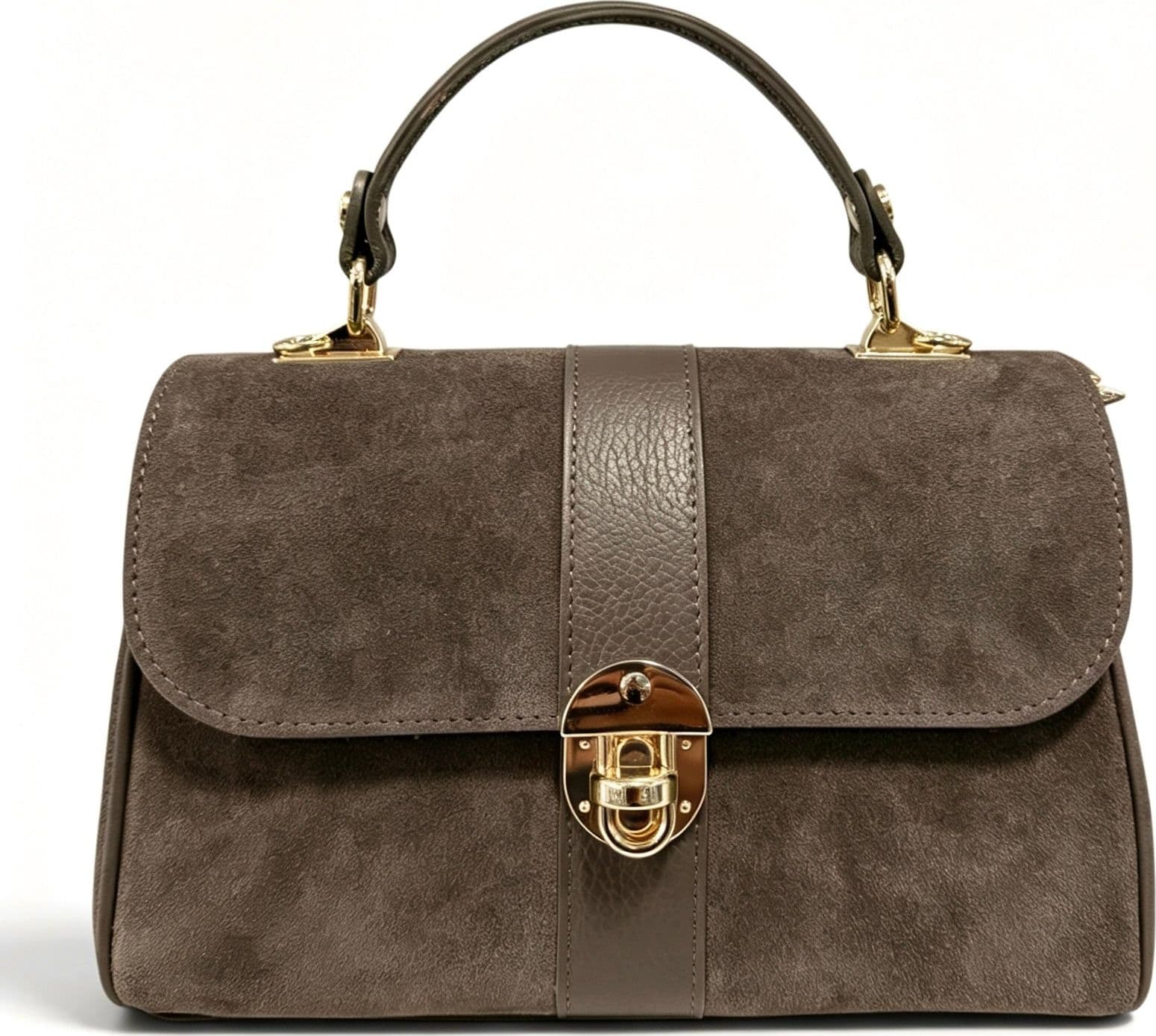 Modarno Borsa donna a mano/tracolla in Camoscio vera pelle 26x12x16 cm - 6