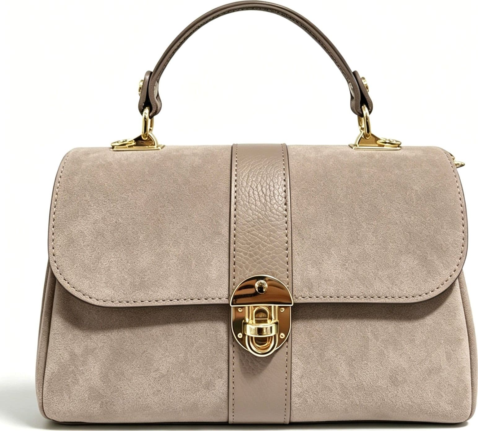 Modarno Borsa donna a mano/tracolla in Camoscio vera pelle 26x12x16 cm - 7