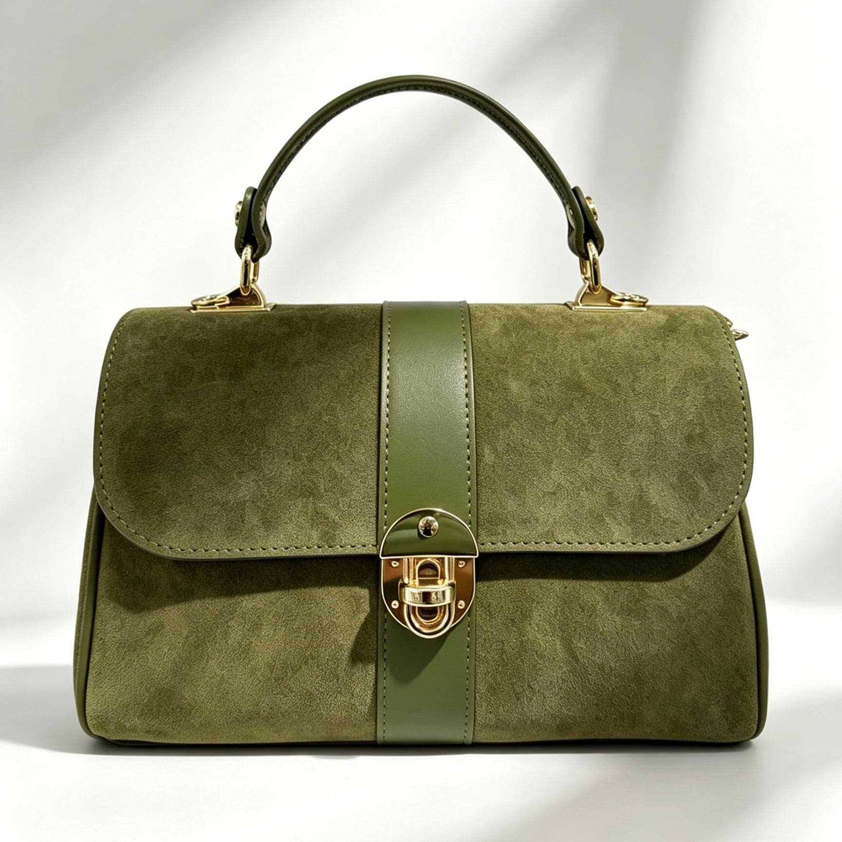 Modarno Borsa donna a mano/tracolla in Camoscio vera pelle 26x12x16 cm - 8