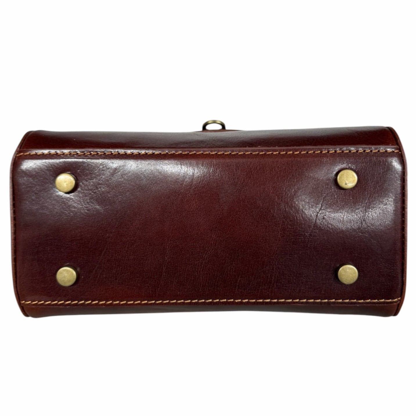 Modarno Borsa donna a mano e tracolla in vera pelle Vacchetta 22x11x17 cm - 5