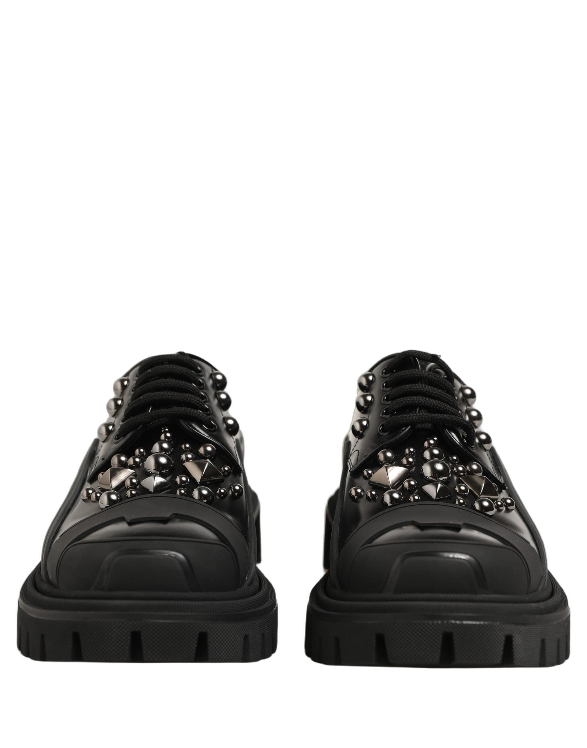 Dolce & Gabbana Black Calfskin Leather Trekking Derby Shoes - 2