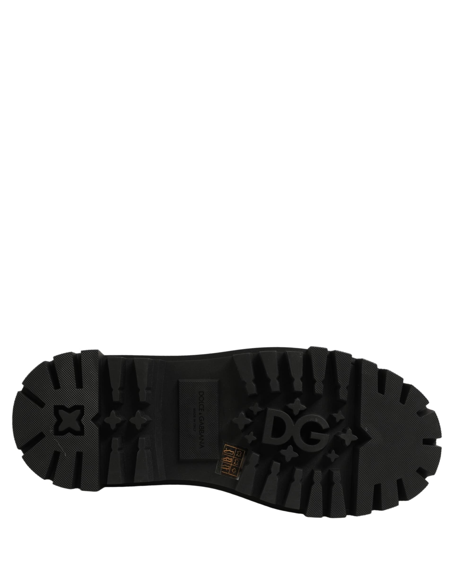 Dolce & Gabbana Black Calfskin Leather Trekking Derby Shoes - 7