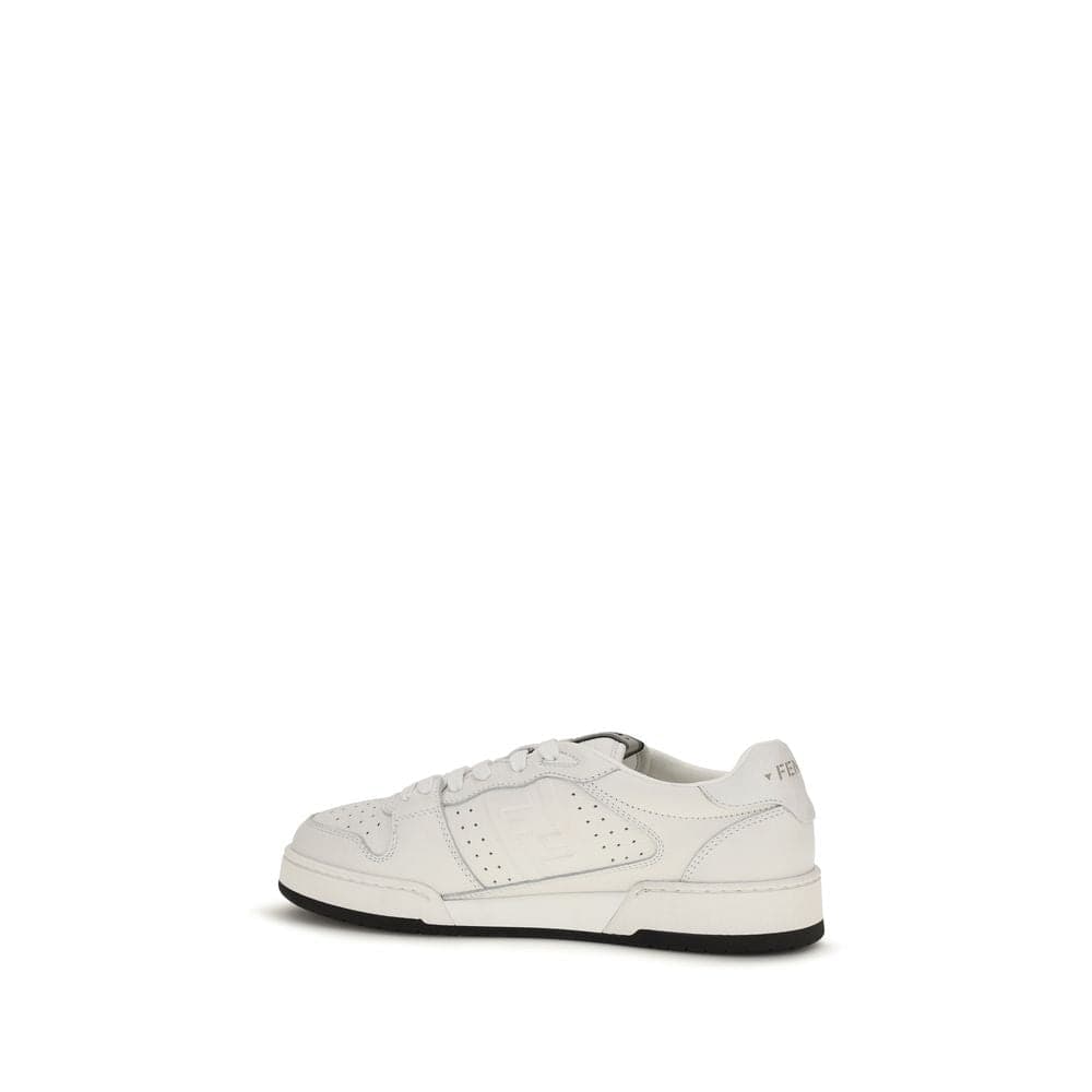 Fendi White Calf Leather Bos Taurus Athletic Sneakers - 3