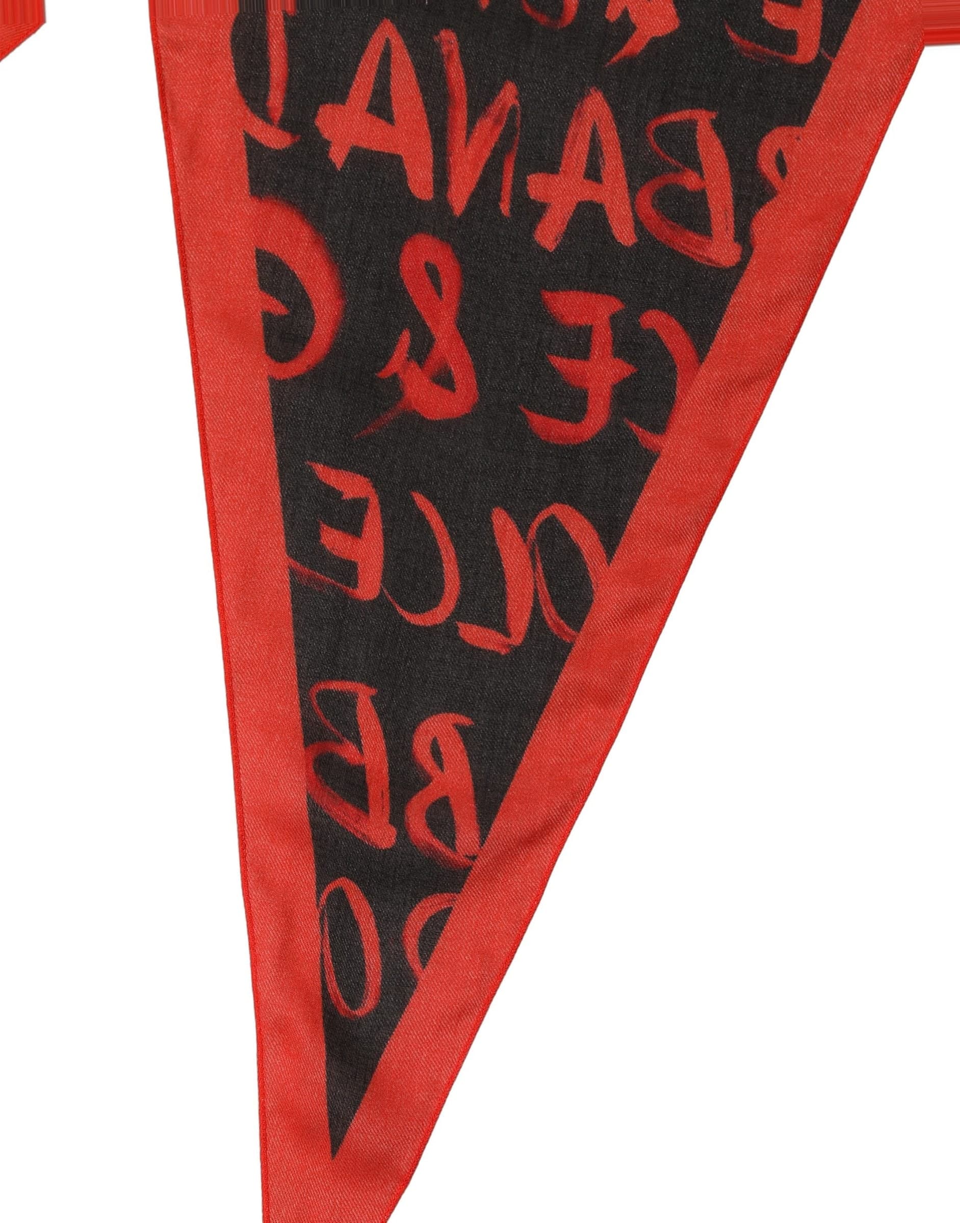 Dolce & Gabbana Men Red Black Graffiti Logo Lace Stole Scarf - 2
