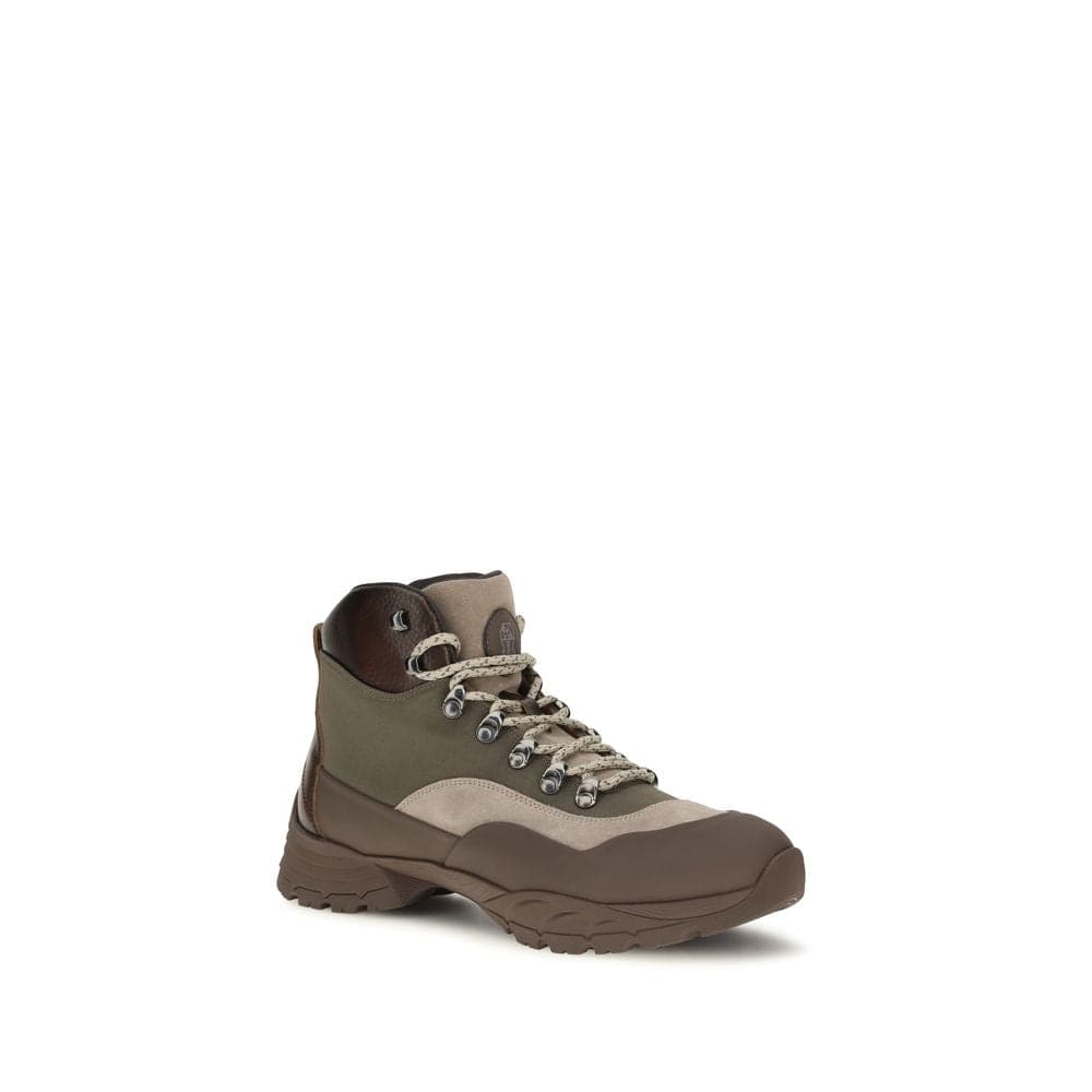 Brunello Cucinelli Bicolor Nylon Lace-Up Boots - 2