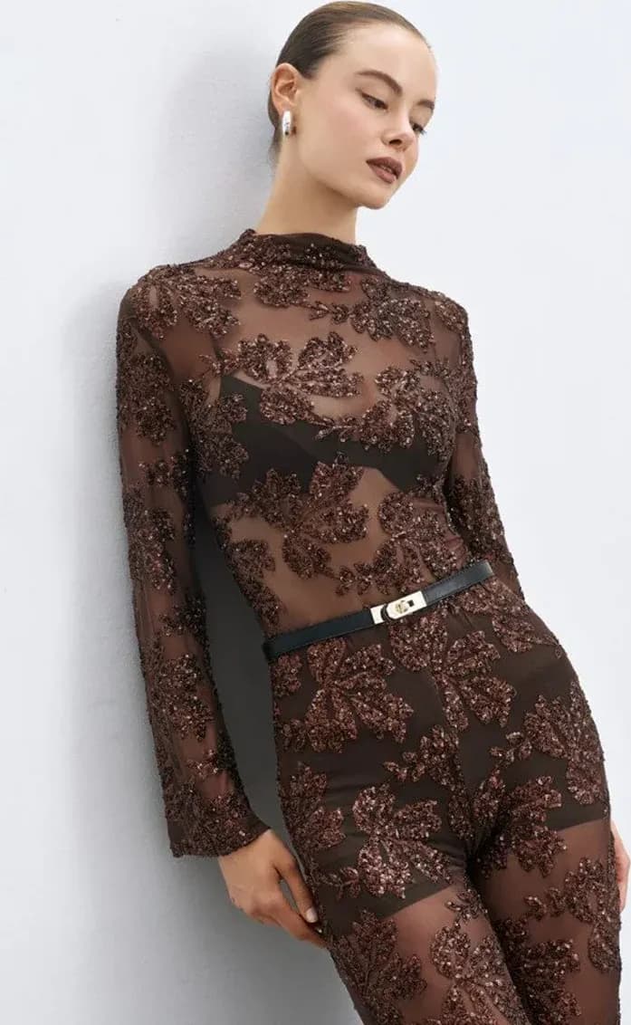 Top semitrasparente con paillettes | ACCESS FASHION - 1
