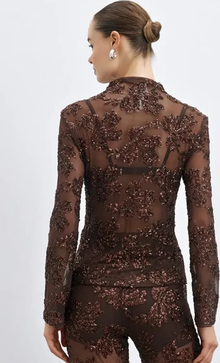 Top semitrasparente con paillettes | ACCESS FASHION - 2
