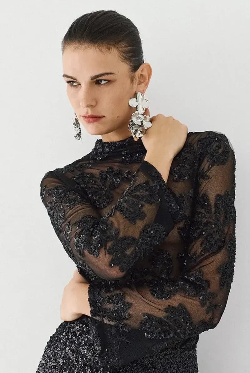 Top semitrasparente con paillettes | ACCESS FASHION - 12