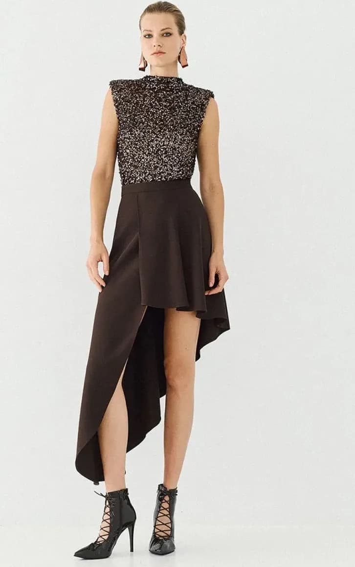 Top smanicato con paillettes e spalline imbottite | ACCESS FASHION - 4