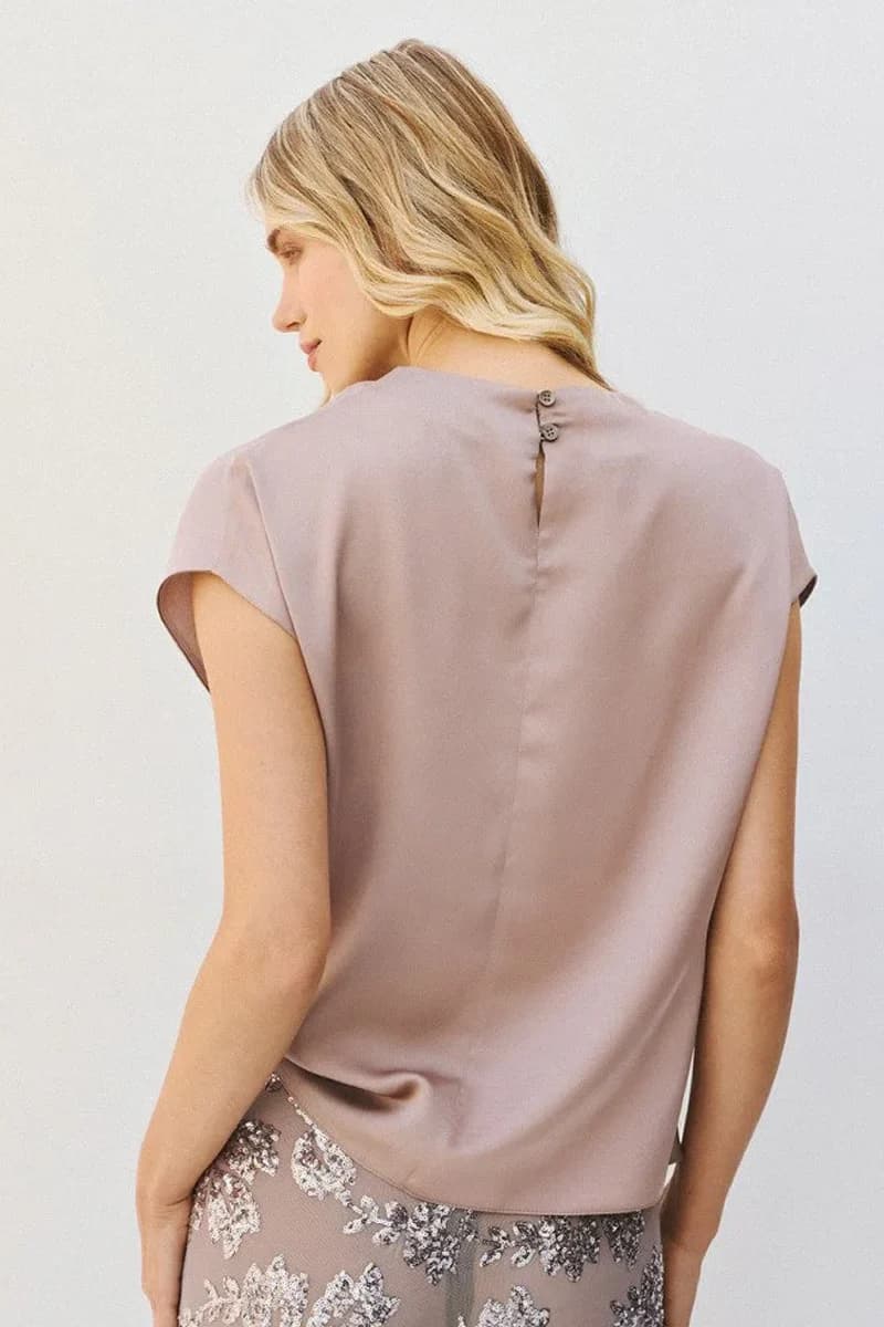 Top in raso con scollo drappeggiato | ACCESS FASHION - 12