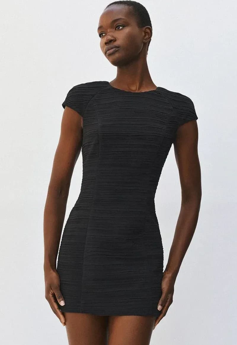 Mini abito plissettato con spalline imbottite | ACCESS FASHION - 4