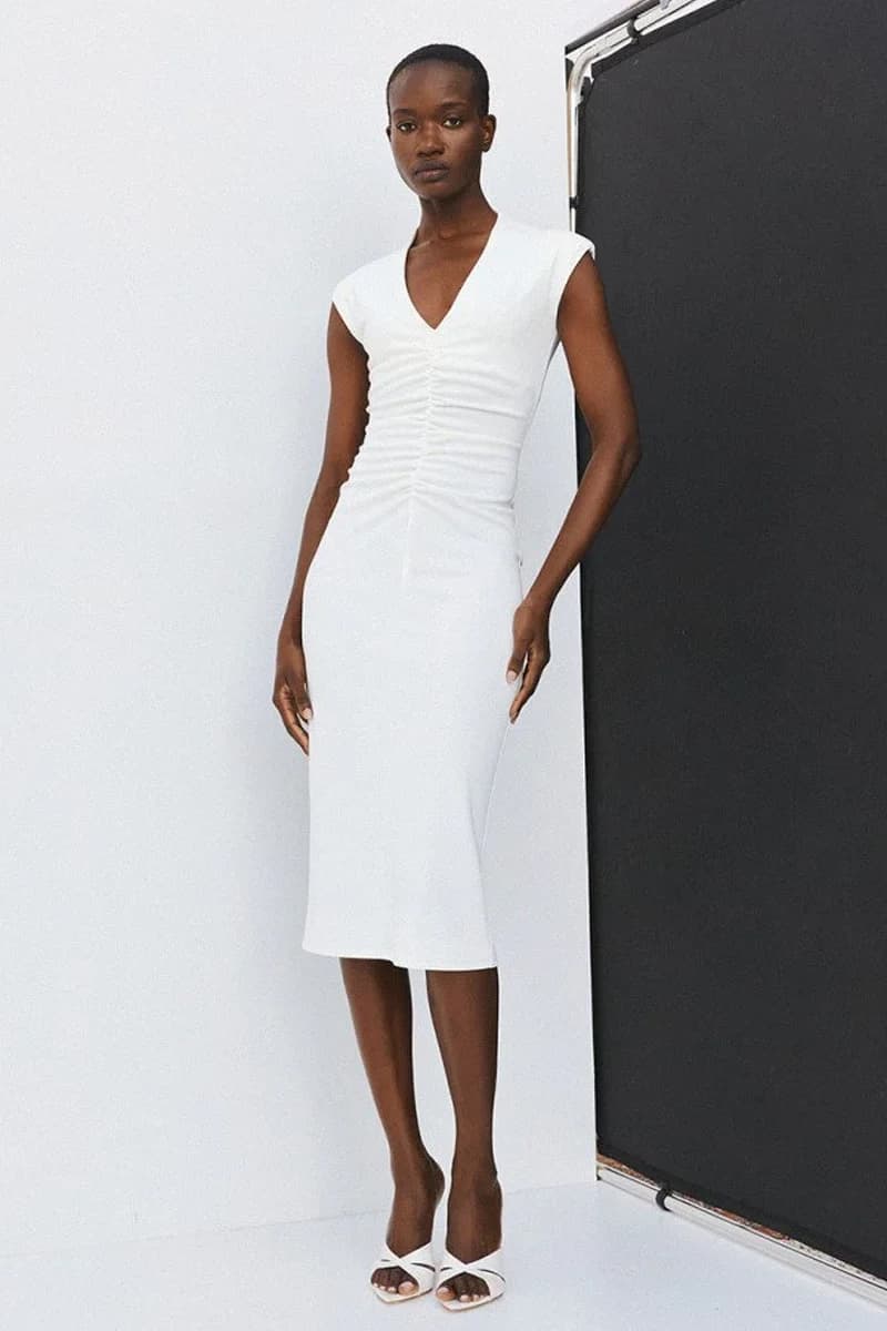 Abito midi senza maniche con arricciature | ACCESS FASHION - 9