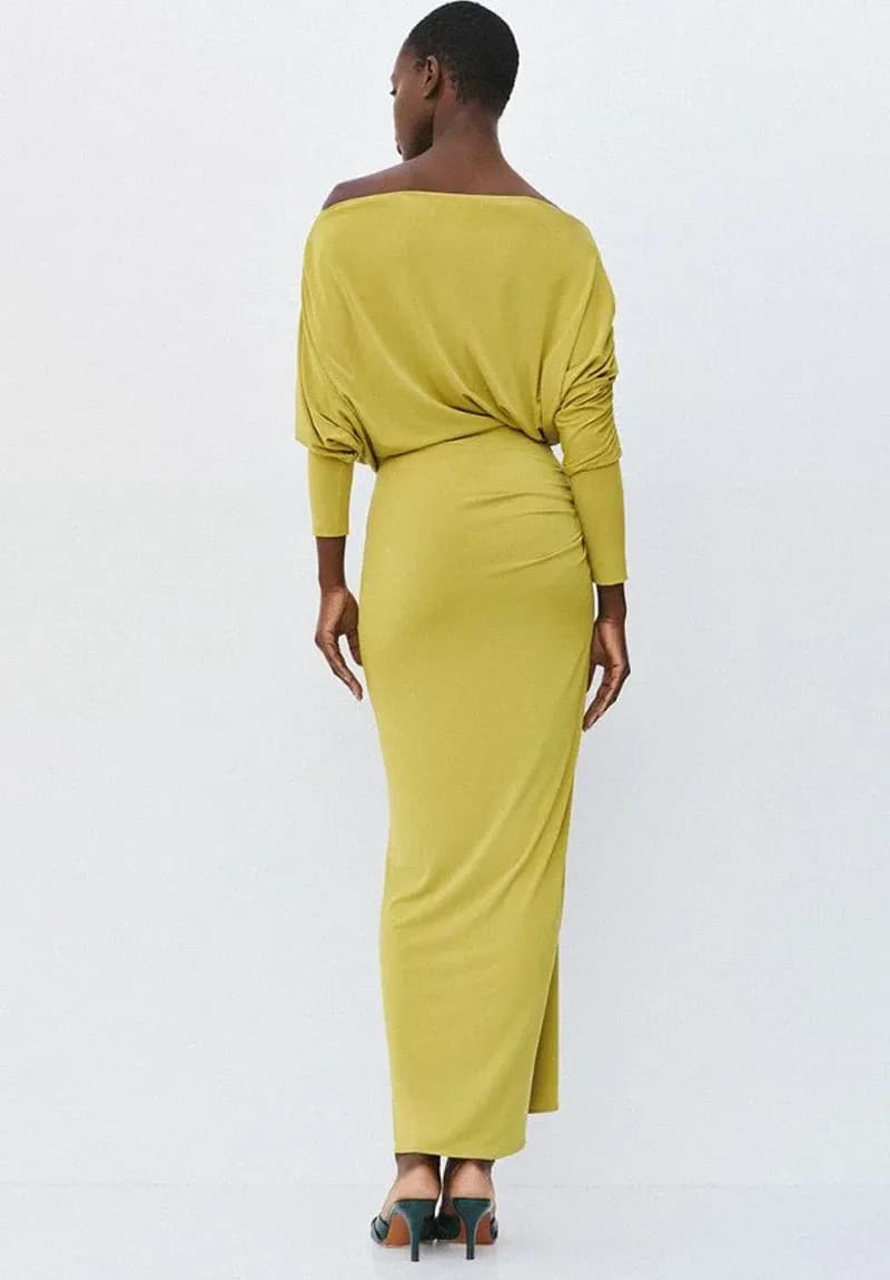 Abito lungo con dettaglio nodo e arricciature | ACCESS FASHION - 2