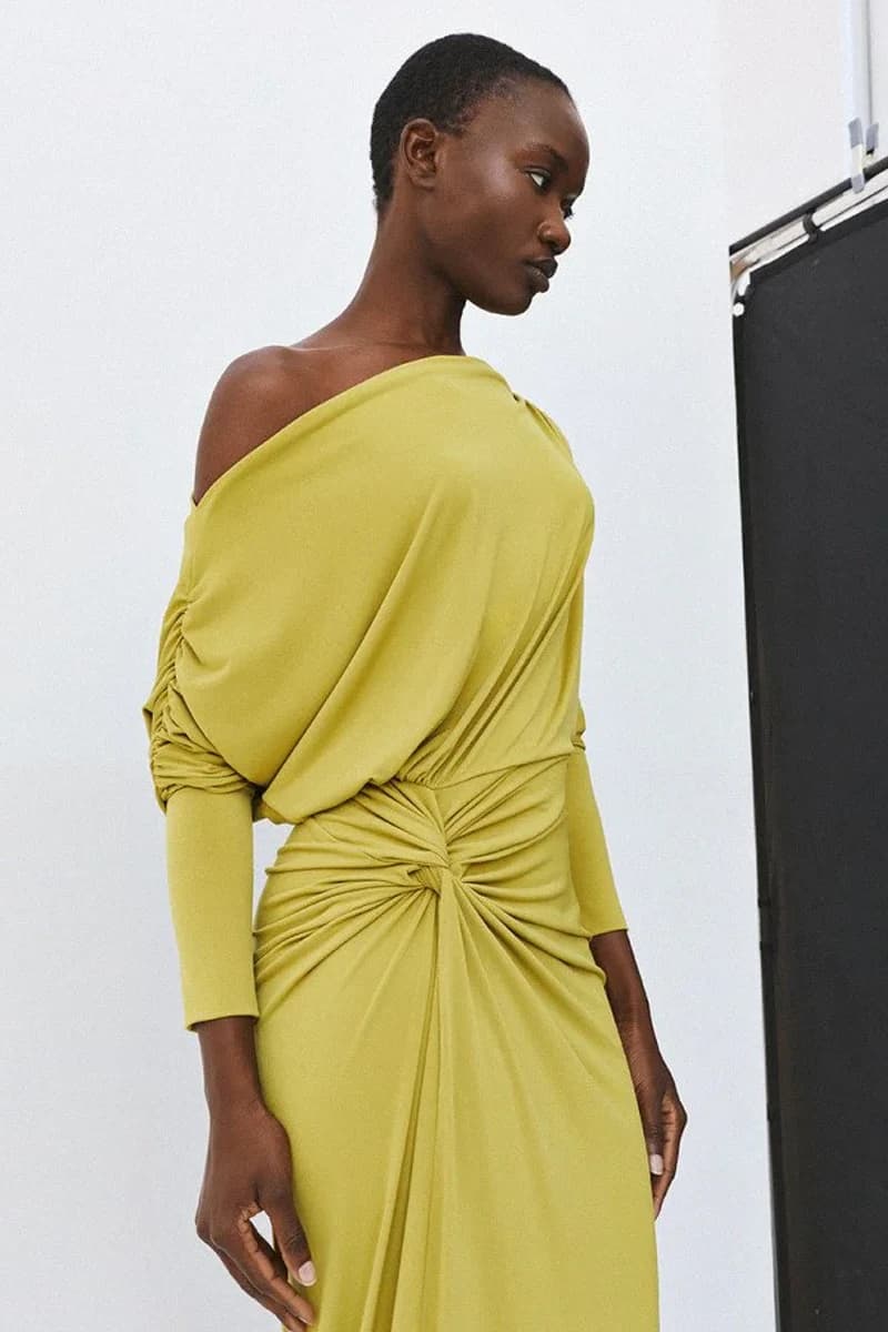 Abito lungo con dettaglio nodo e arricciature | ACCESS FASHION - 3