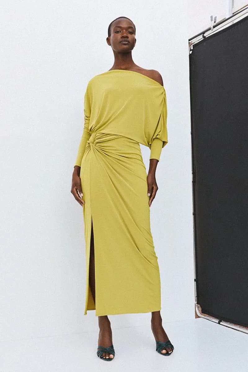 Abito lungo con dettaglio nodo e arricciature | ACCESS FASHION - 4