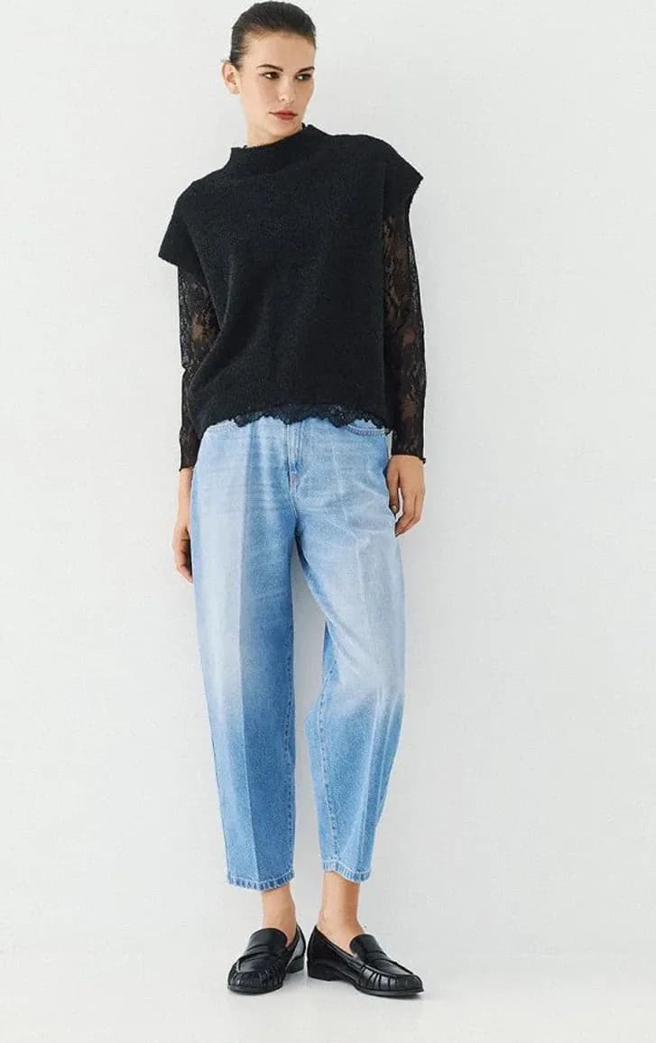 Top smanicato in maglia con maniche in pizzo | ACCESS FASHION - 8