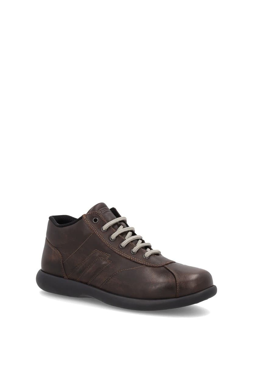 Frau sneakers alta da uomo in pelle color marrone - 2