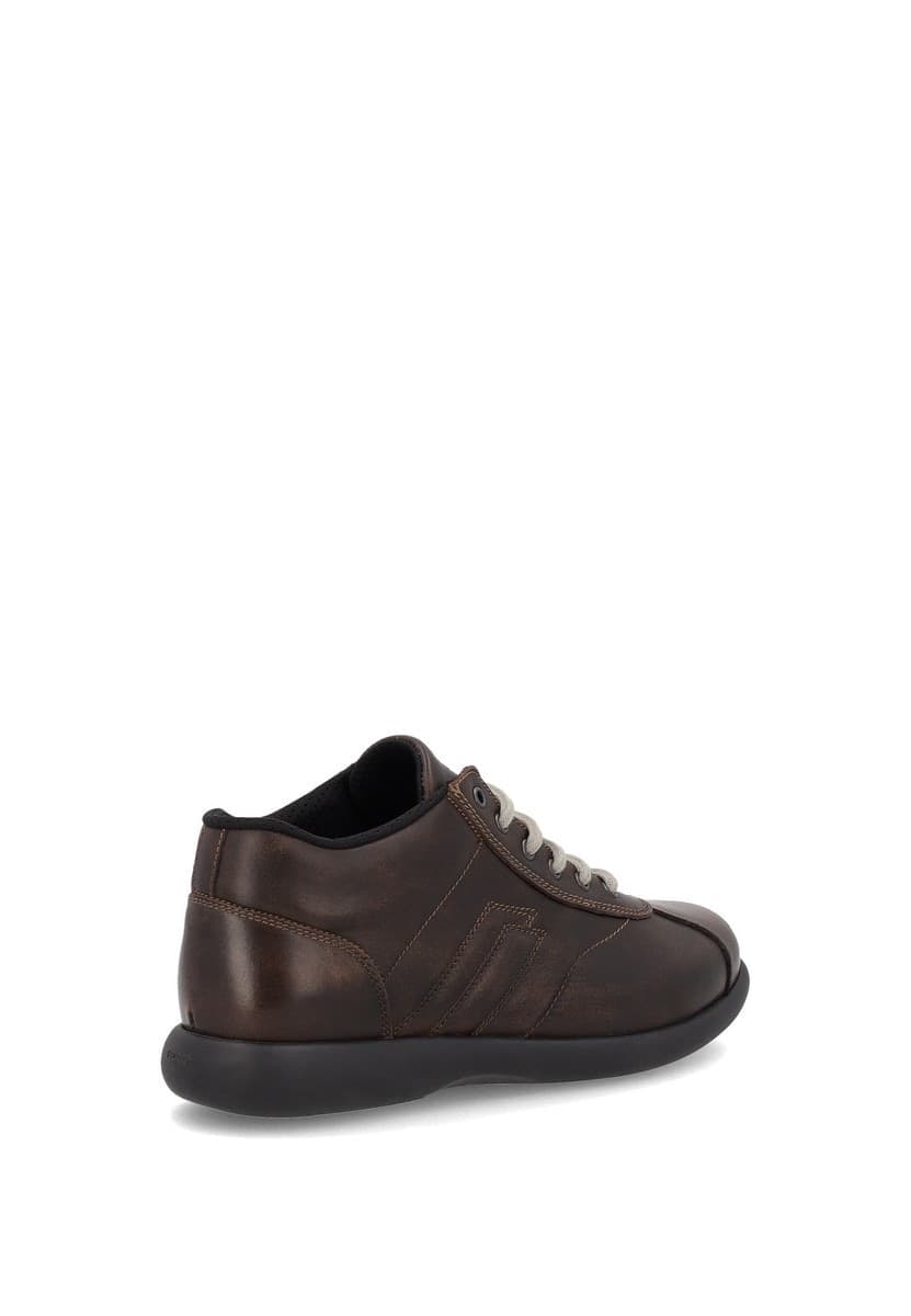 Frau sneakers alta da uomo in pelle color marrone - 3