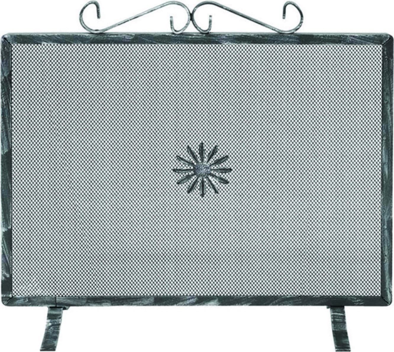 parascintille rettangolare per camino con decoro  ferro battuto - cm.40x50h.  - - 2