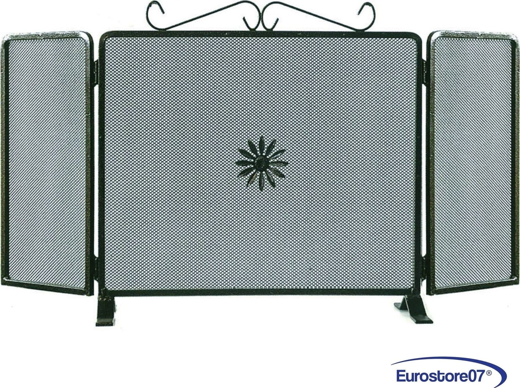 parascintille due ante decoro fiore cm  100x50h. Verniciato nero ferro battuto0