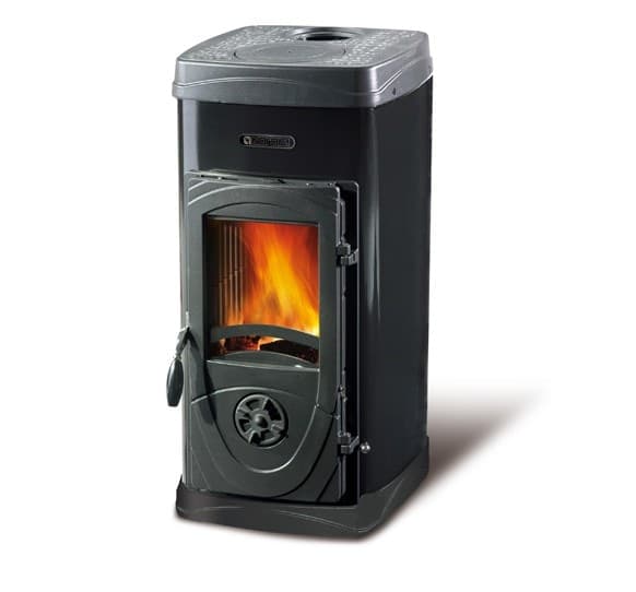 Stufa a Legna Nordica EXTRAFLAME Super Junior NERA con Rivestimento in Acciaio, - 3