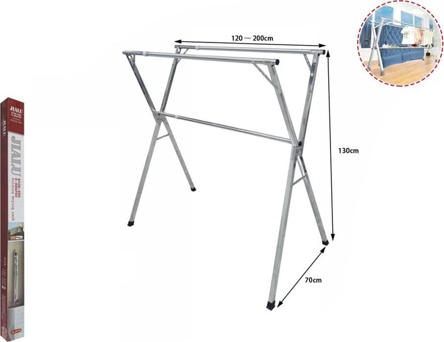 STENDIBIANCHERIA A 3 BARRE BUCATO PIEGHEVOLE APPENDIABITI ASTE SUPERIORI REGOLABILI 69729 - 2