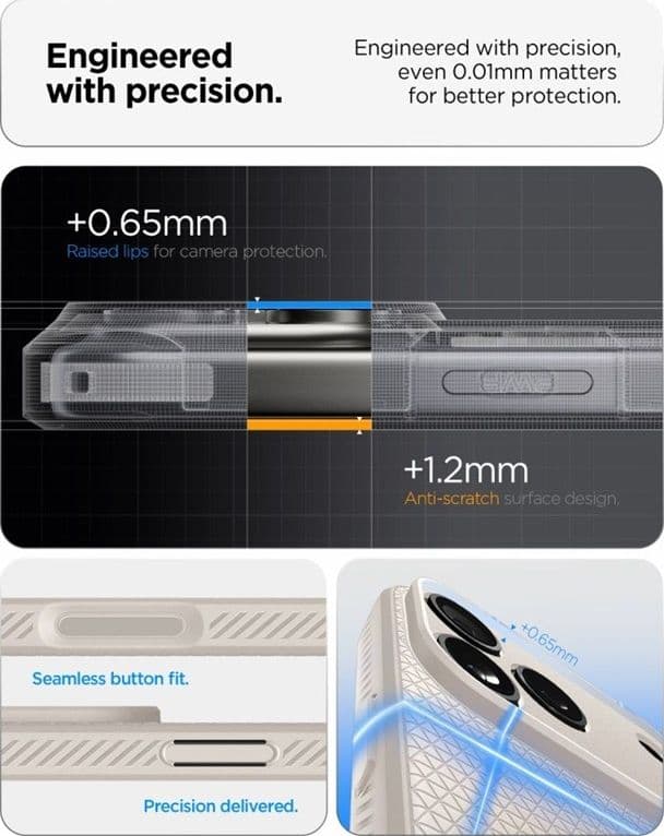 Spigen Liquid Air - Custodia per iPhone 18 Pro Max / 17 Pro Max (Titanio Naturale) - 6