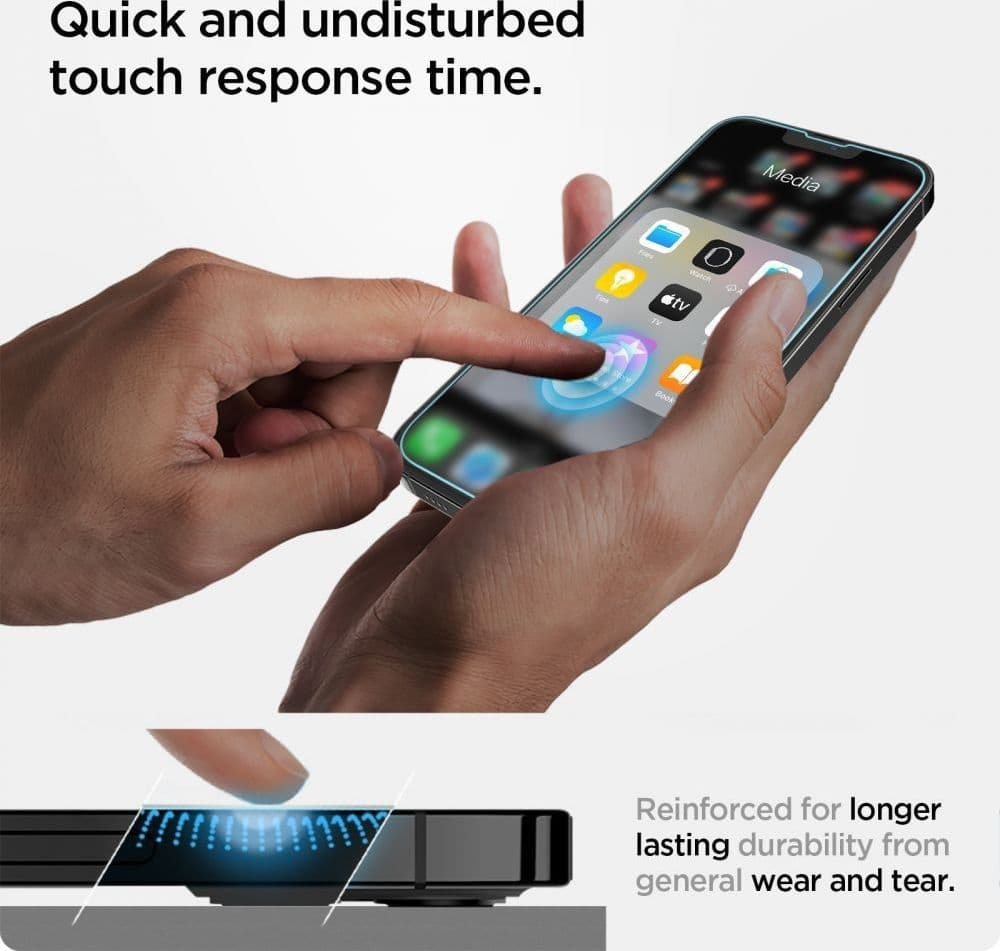 Spigen Glas.TR EZ Fit - Tempered Glass Apple iPhone 16e / iPhone 14 / iPhone 13 / iPhone 13 Pro (Clear) - 5