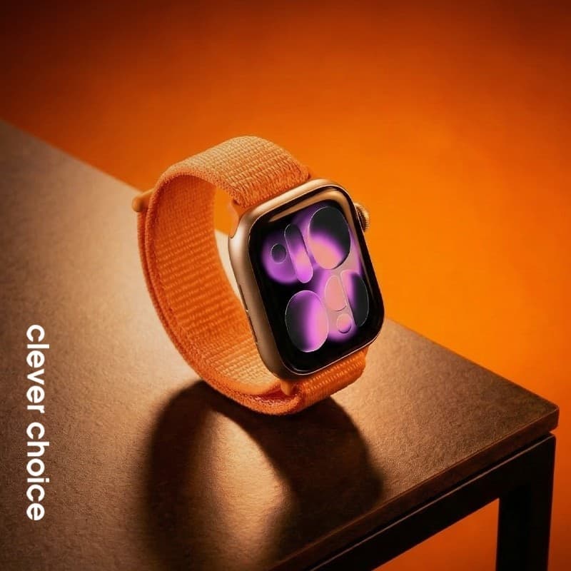 Cinturino sportivo Crong in nylon per Apple Watch 38/40/41/42 mm (Arancione tropicale) - 5