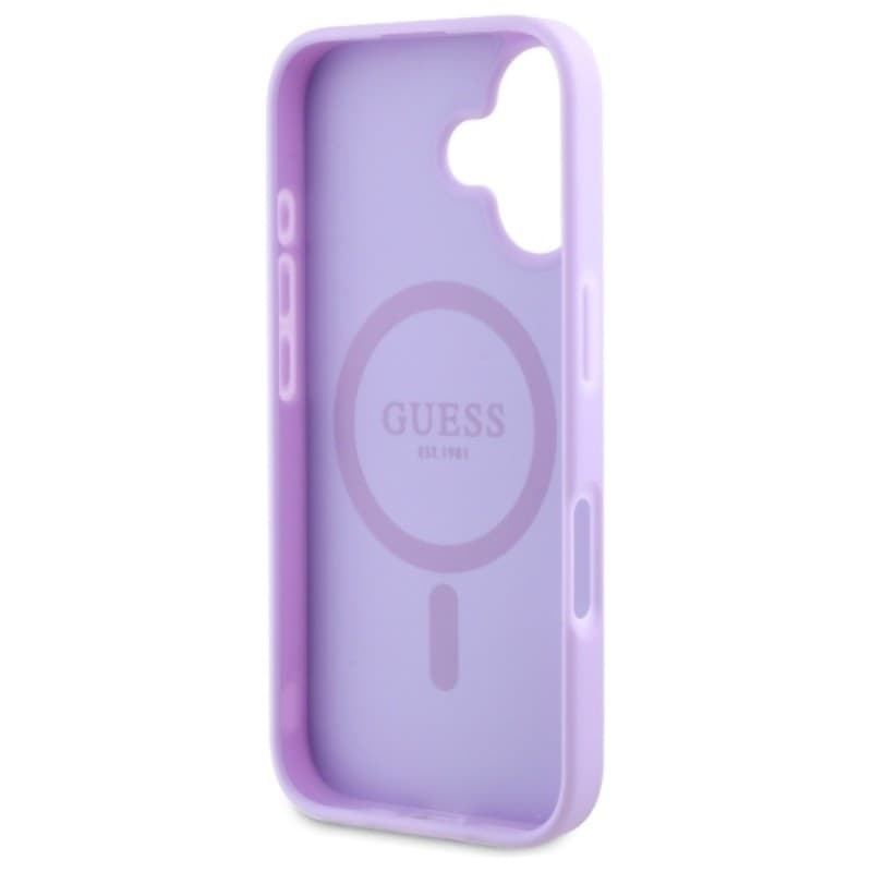 Guess Saffiano Peony Classic Logo MagSafe - Case for iPhone 16 (purple) - 7