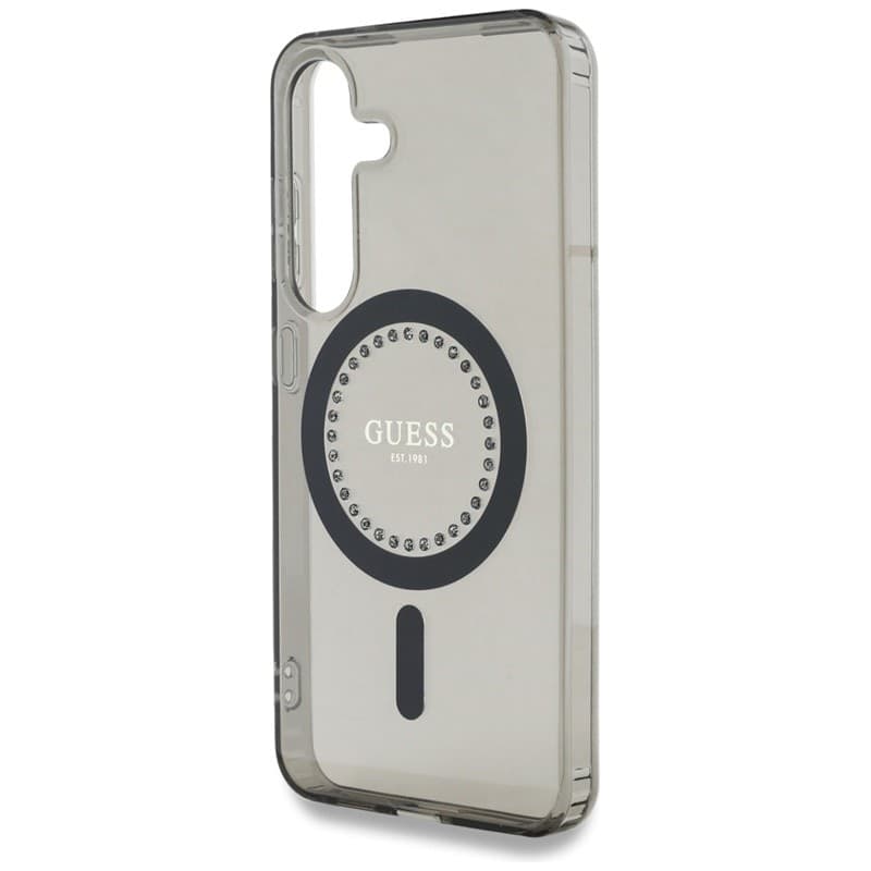 Guess Rhinestones Printed Classic Logo MagSafe - Case for Samsung Galaxy S25 (black) - 6