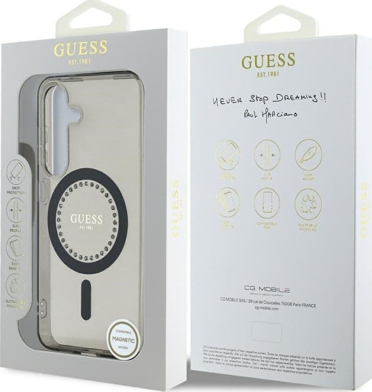 Guess Rhinestones Printed Classic Logo MagSafe - Case for Samsung Galaxy S25 (black) - 8