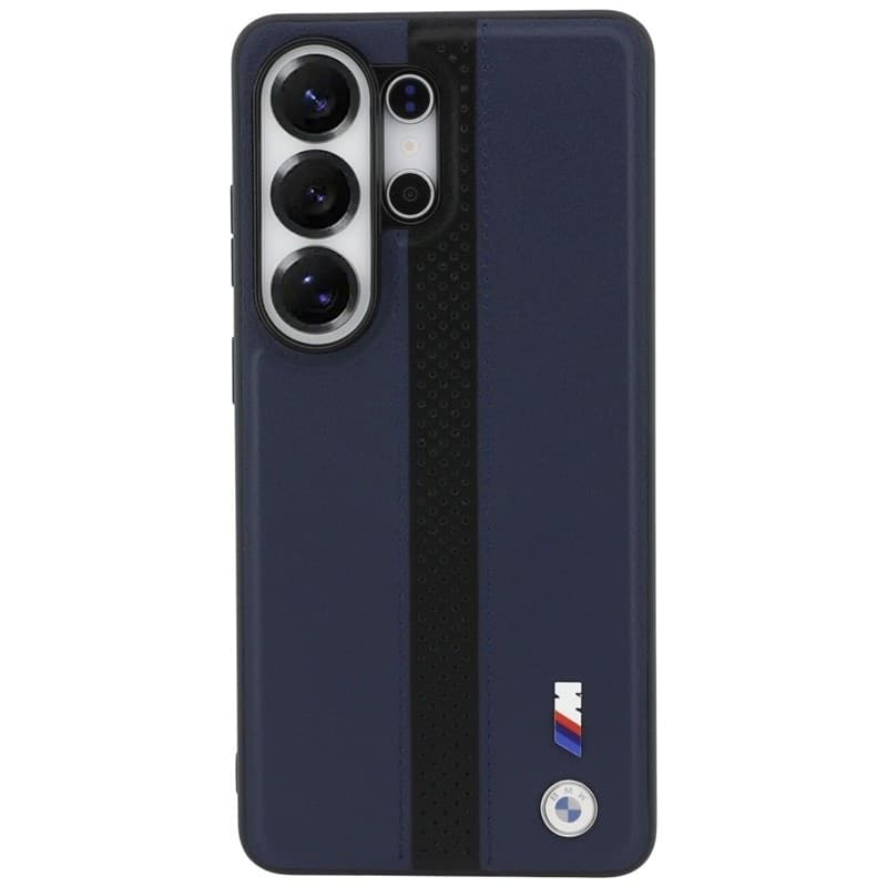 Custodia MagSafe con logo BMW M a strisce perforate per Samsung Galaxy S26 Ultra (blu navy) - 3