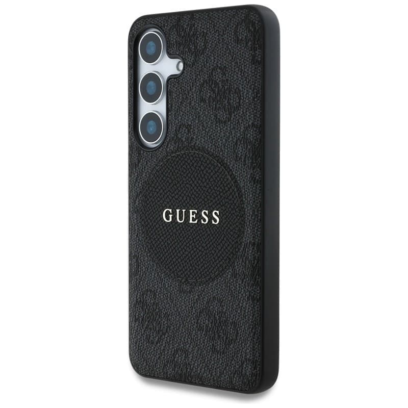Guess 4G Round Patch Classic Logo MagSafe - Case for Samsung Galaxy S25+ (black) - 2