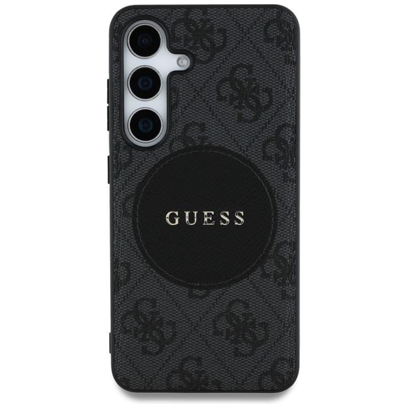 Guess 4G Round Patch Classic Logo MagSafe - Case for Samsung Galaxy S25+ (black) - 3