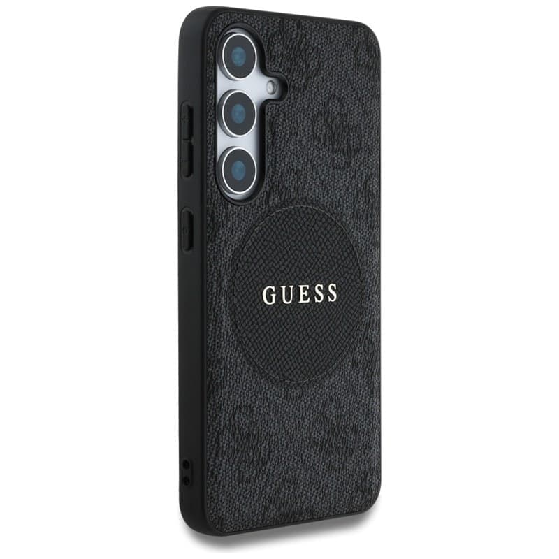 Guess 4G Round Patch Classic Logo MagSafe - Case for Samsung Galaxy S25+ (black) - 4