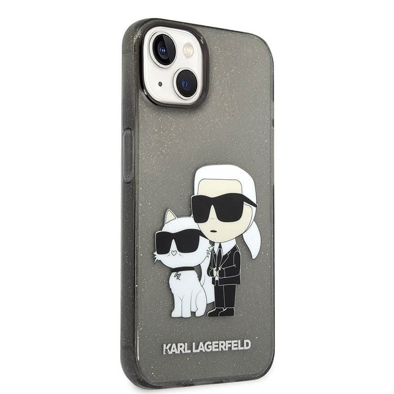 Karl Lagerfeld IML Glitter NFT Karl & Choupette - Case for iPhone 14 Plus (Black) - 3