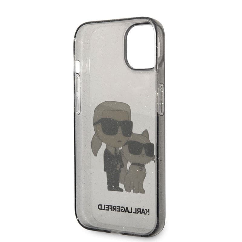 Karl Lagerfeld IML Glitter NFT Karl & Choupette - Case for iPhone 14 Plus (Black) - 5