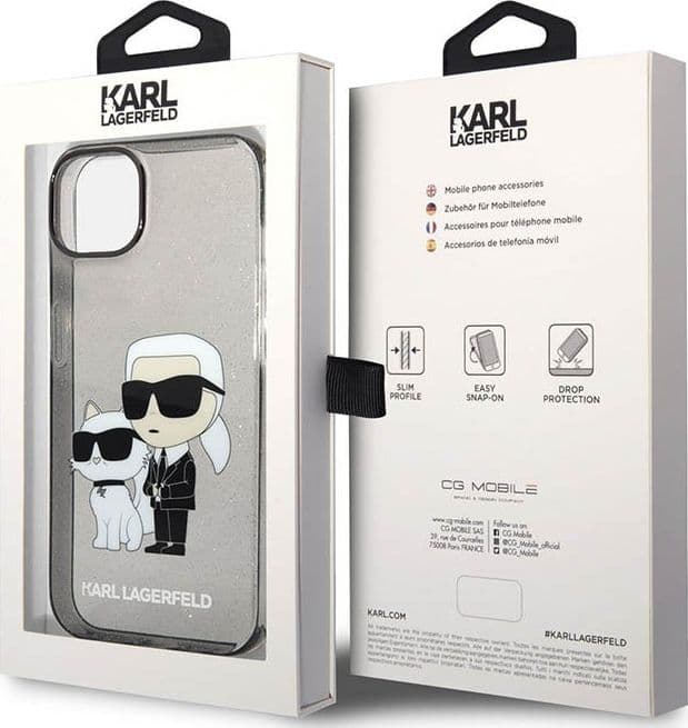 Karl Lagerfeld IML Glitter NFT Karl & Choupette - Case for iPhone 14 Plus (Black) - 6