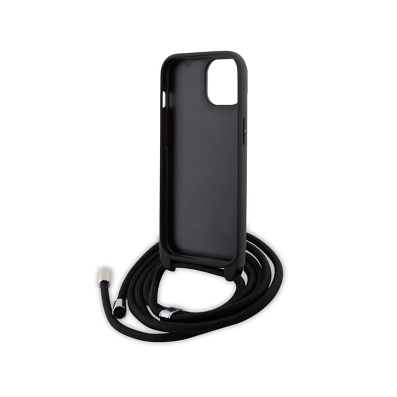 Karl Lagerfeld Crossbody Saffiano Metal Pin Karl & Choupette - Case for iPhone 15 Plus (Black) - 6