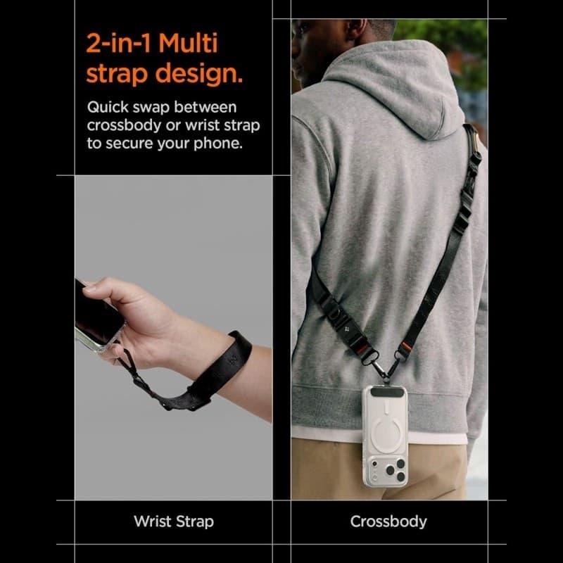 Spigen DA30M Lanyard Strap Crossbody - Universal Phone Strap / Lanyard (Black) - 9