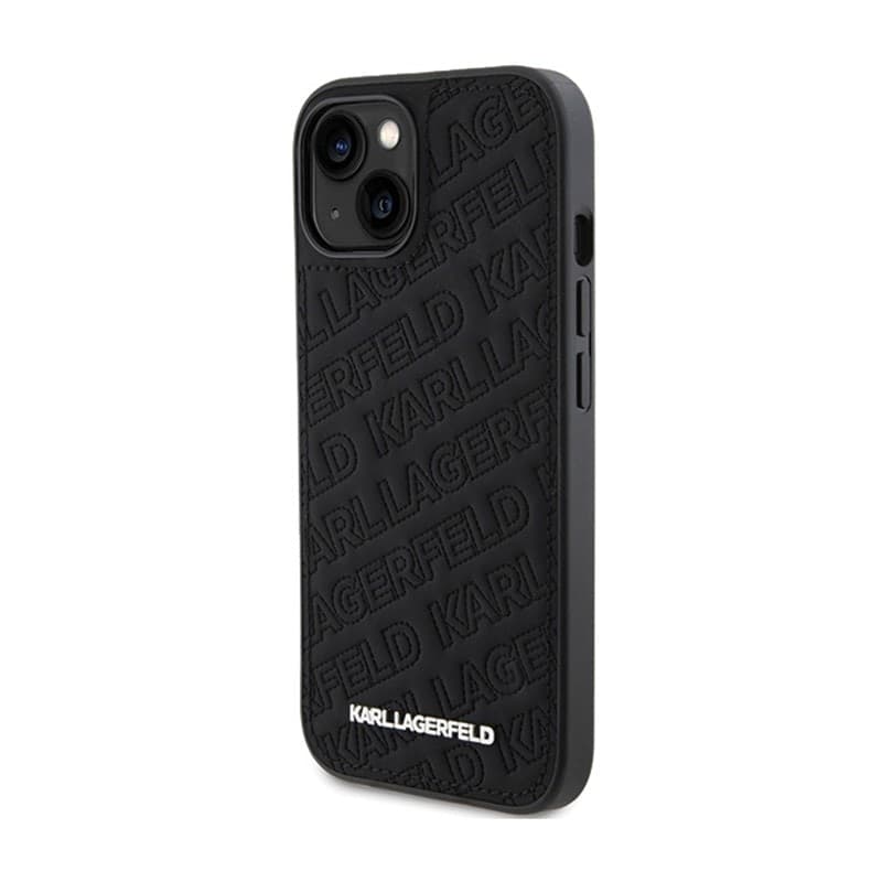 Karl Lagerfeld Quilted K Pattern - iPhone 15 Plus Case (Black) - 2