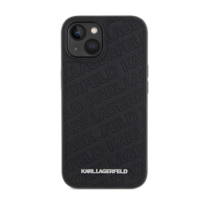 Karl Lagerfeld Quilted K Pattern - iPhone 15 Plus Case (Black) - 3