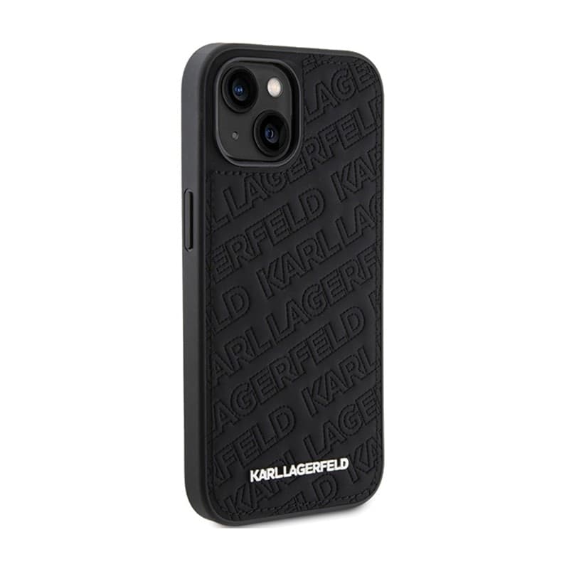Karl Lagerfeld Quilted K Pattern - iPhone 15 Plus Case (Black) - 4