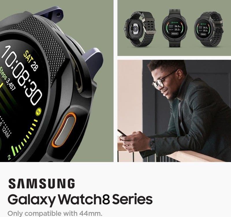 Spigen Liquid Air - Case for Samsung Galaxy Watch 8 44 mm (Matte Black) - 9