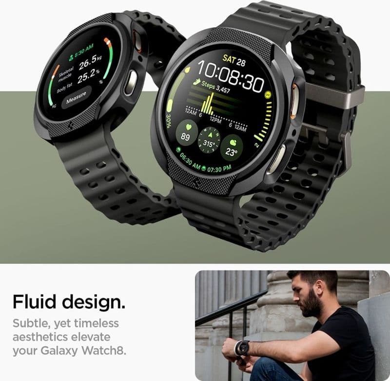Spigen Liquid Air - Case for Samsung Galaxy Watch 8 44 mm (Matte Black) - 10
