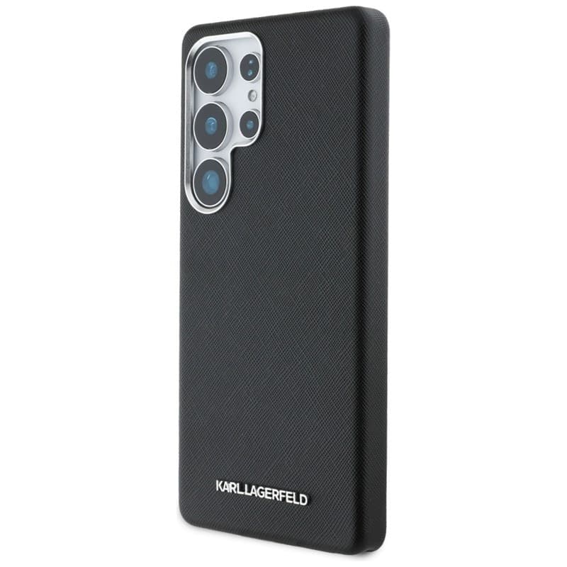 Karl Lagerfeld Saffiano Full Wrapped Elongated Metal Logo MagSafe - Case for Samsung Galaxy S25 Ultra (black) - 2