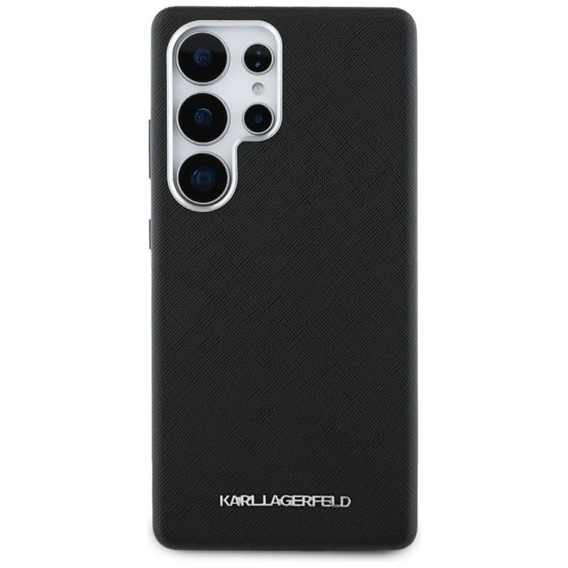 Karl Lagerfeld Saffiano Full Wrapped Elongated Metal Logo MagSafe - Case for Samsung Galaxy S25 Ultra (black) - 3