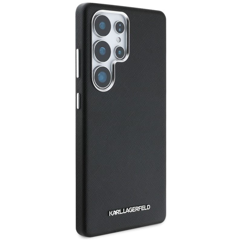 Karl Lagerfeld Saffiano Full Wrapped Elongated Metal Logo MagSafe - Case for Samsung Galaxy S25 Ultra (black) - 4