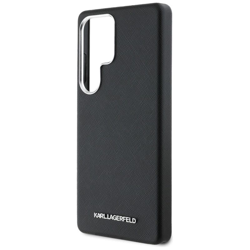 Karl Lagerfeld Saffiano Full Wrapped Elongated Metal Logo MagSafe - Case for Samsung Galaxy S25 Ultra (black) - 6